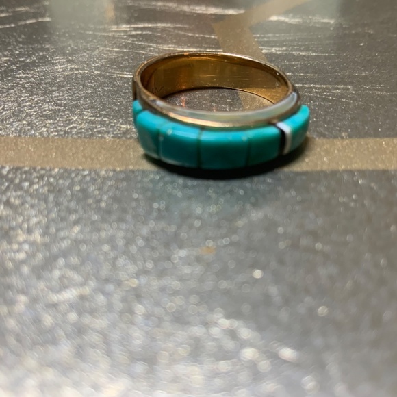 Authentic Turquoise Band Vintage Ring 6.5 - Picture 4 of 11